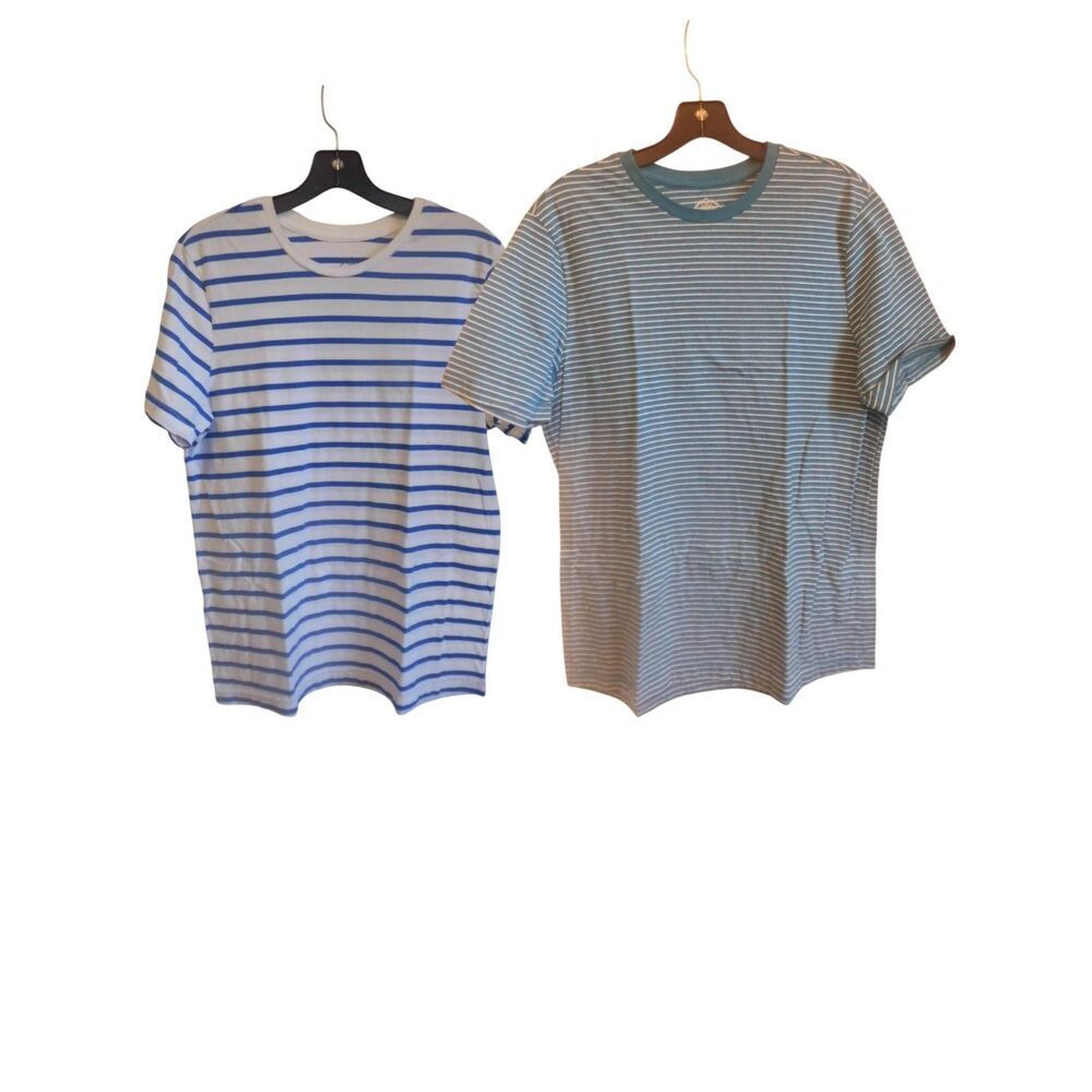 St. Johns Bay Men's Blue stripe Crew Neck Tee's set of two